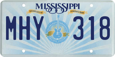 MS license plate MHY318