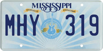 MS license plate MHY319
