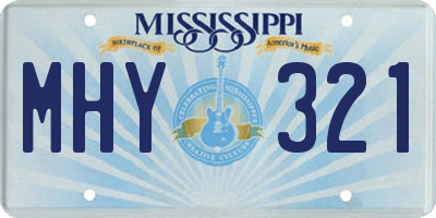 MS license plate MHY321