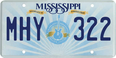 MS license plate MHY322