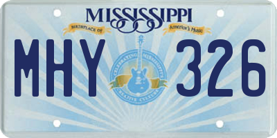 MS license plate MHY326