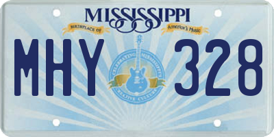 MS license plate MHY328