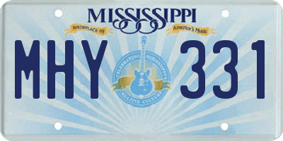 MS license plate MHY331