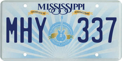 MS license plate MHY337