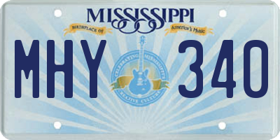 MS license plate MHY340