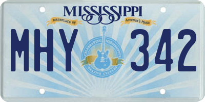 MS license plate MHY342