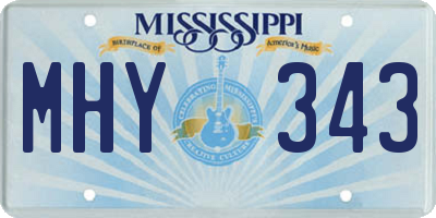 MS license plate MHY343