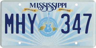 MS license plate MHY347