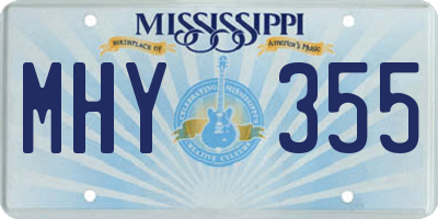 MS license plate MHY355