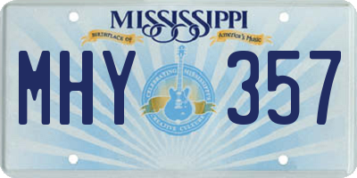 MS license plate MHY357