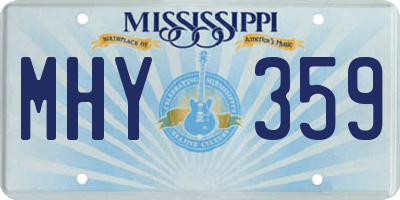 MS license plate MHY359