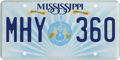 MS license plate MHY360