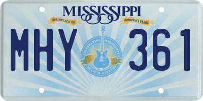 MS license plate MHY361