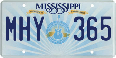 MS license plate MHY365