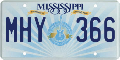 MS license plate MHY366
