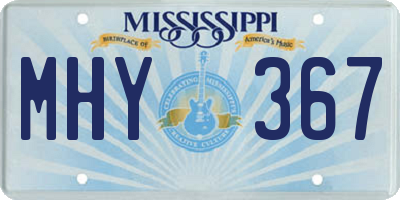 MS license plate MHY367