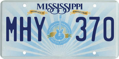 MS license plate MHY370