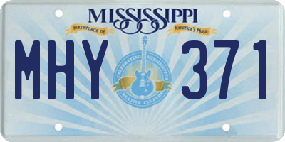 MS license plate MHY371