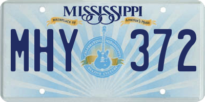 MS license plate MHY372
