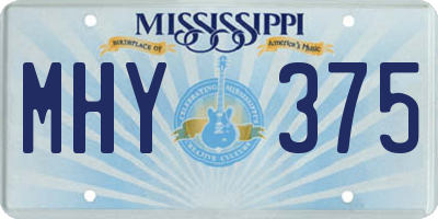 MS license plate MHY375