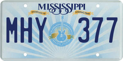 MS license plate MHY377