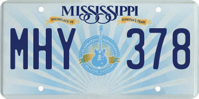 MS license plate MHY378
