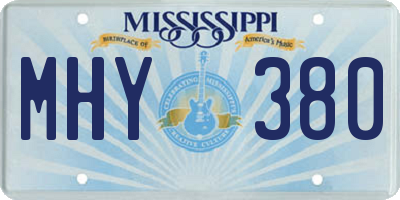 MS license plate MHY380
