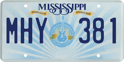 MS license plate MHY381