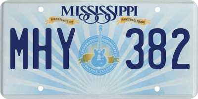 MS license plate MHY382