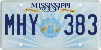 MS license plate MHY383