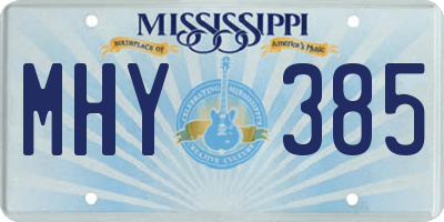 MS license plate MHY385