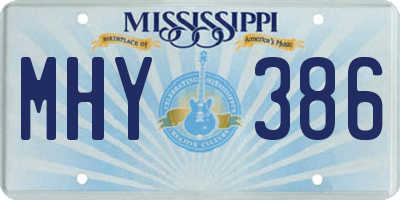 MS license plate MHY386