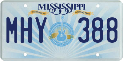 MS license plate MHY388