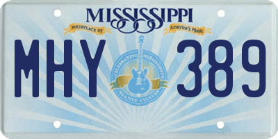MS license plate MHY389