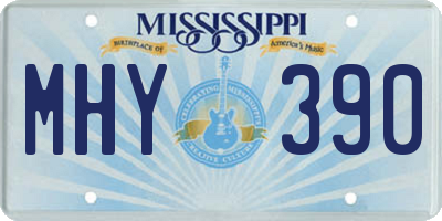 MS license plate MHY390