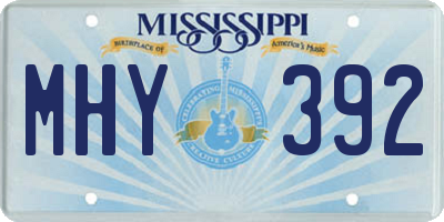 MS license plate MHY392