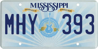 MS license plate MHY393