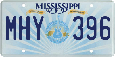 MS license plate MHY396