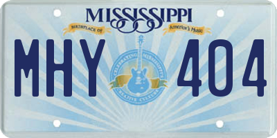 MS license plate MHY404