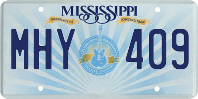 MS license plate MHY409