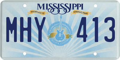 MS license plate MHY413