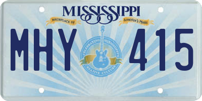 MS license plate MHY415