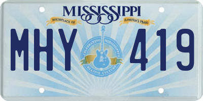 MS license plate MHY419