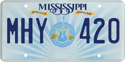 MS license plate MHY420