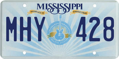 MS license plate MHY428