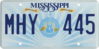 MS license plate MHY445