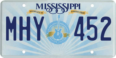 MS license plate MHY452