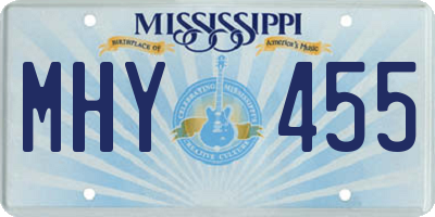 MS license plate MHY455