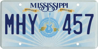 MS license plate MHY457