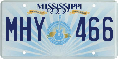 MS license plate MHY466